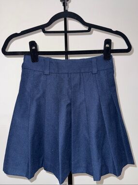 Aritzia Sunday Best Navy Box-Pleat Skater Skirt